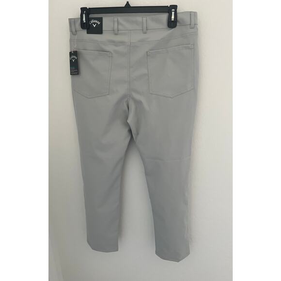NWT Callaway Men’s Beige Sorona Stretch 5-Pocket Pant Opti-Dri Zip/Button 36/30 - Picture 2 of 7